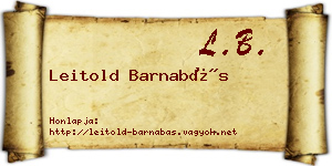 Leitold Barnabás névjegykártya